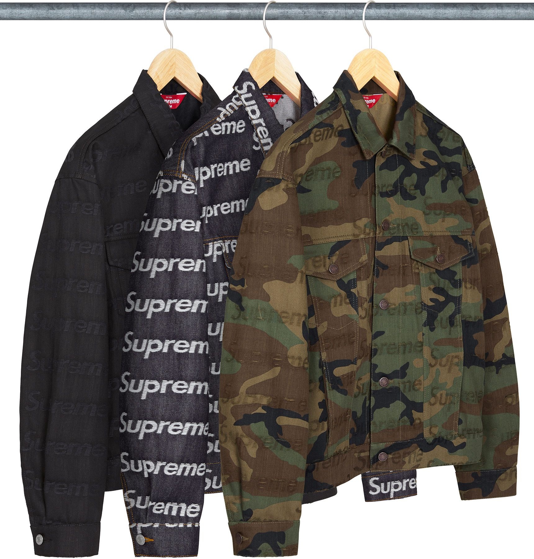 Jacquard Logos Denim Trucker Jacket